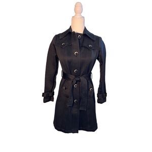 Banana Republic midnight blue 3/4 length belted trench coat